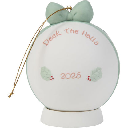 Precious Moments Deck The Halls 2025 Dated Girl Ornament Bisque Porcelain 2025 Ball Keepsake 251003