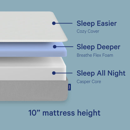 Casper Sleep Element Twin Mattress - Medium Feel - Motion Isolation - Breathable, Cooling Memory Foam - 100-Night Trial - CertiPUR-US