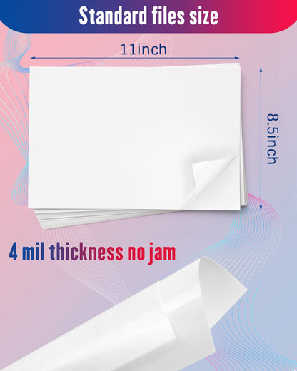 Colemoly Sticker Paper Glossy Printable Vinyl for Inkjet Printer 40 Adhesive Sheets White Decals Waterproof Quick Drying Tear and Scratch Resistance Labels Letter Size 8.5x11 in for Craft,Scrapbook