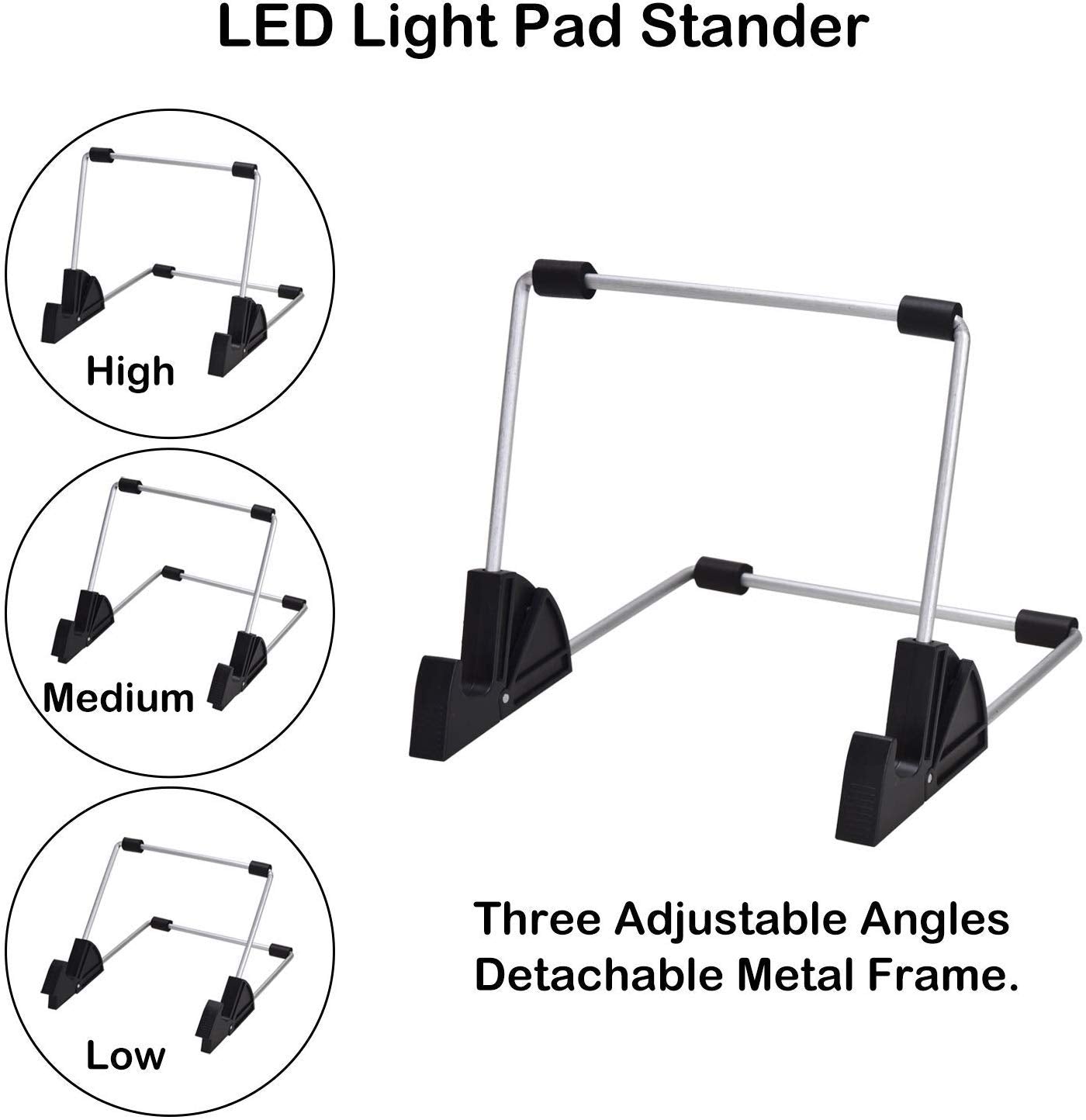 A4 LED Light Pad for Diamond Paint Kits, Super Bright USB Powered Light Board Kit with Detachable Stand, and Black Pad Clip (Pad and Bag)