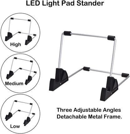 A4 LED Light Pad for Diamond Paint Kits, Super Bright USB Powered Light Board Kit with Detachable Stand, and Black Pad Clip (Pad and Bag)