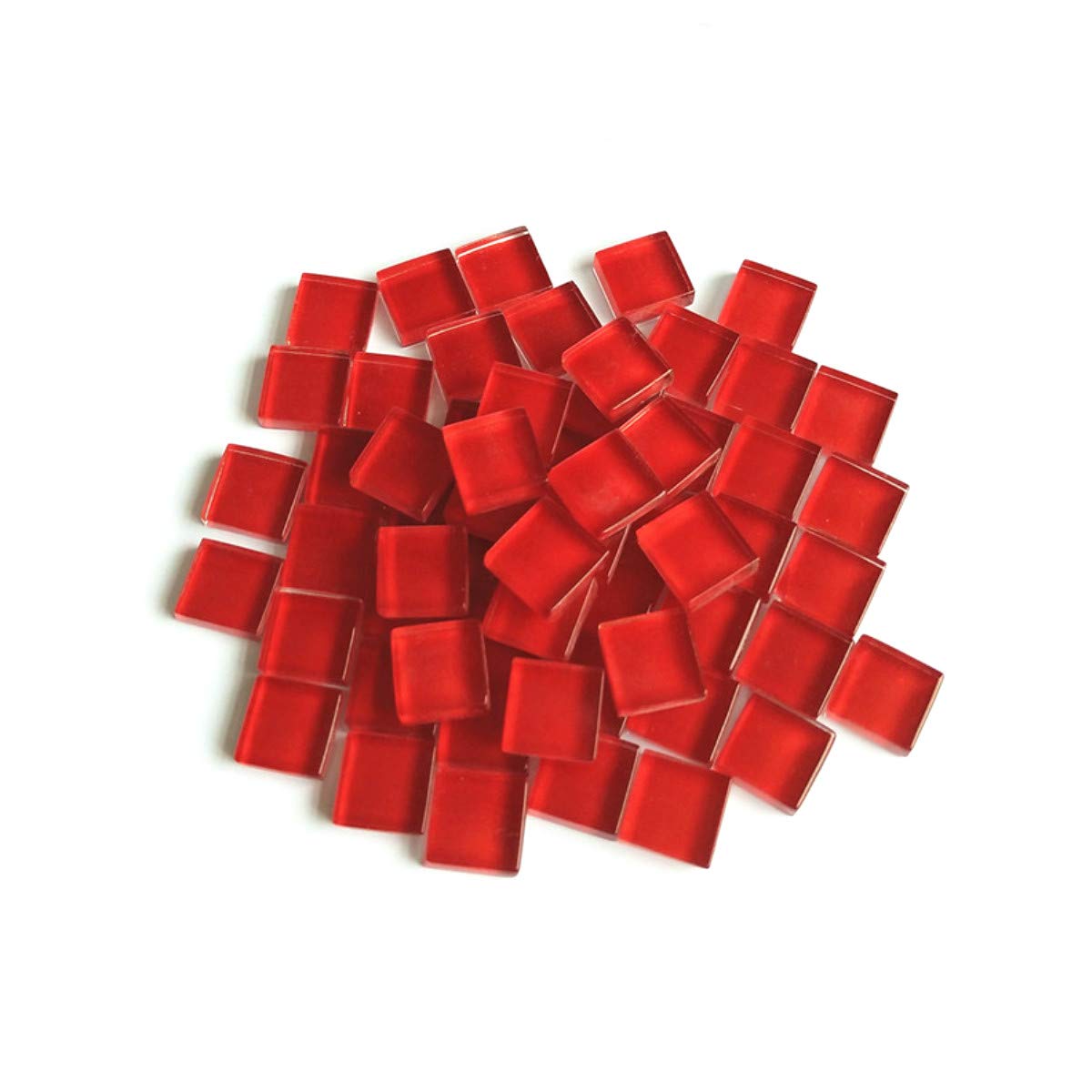 BestTeam Craft Material Mosaic Tile, Micro Glass Tiny Mini Mosaic Tile DIY Hobbies Children Handmade Crystal Free Stone Craft Material Creativity 300g (Red)