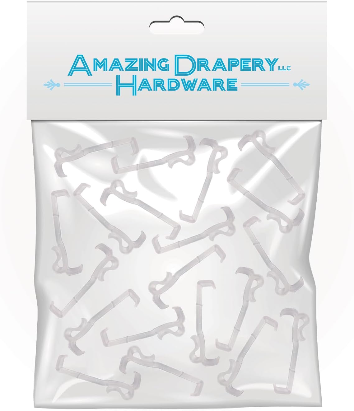 Amazing Drapery Hardware 2.5 Inch Clear Valance Clips, 20-Pack for Top Blind Brands & Window Shades