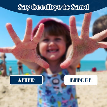 iselyn 4Packs Sand Remover for Beach, Talc-Free Sand Removal Bags for Adults & Kids, Skin-Friendly Sand Off Bags Beach Vacation Camping Essentials
