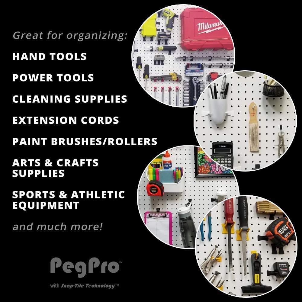 Greenleaf Industries PegPro® 2" Hooks Kit for Standard “Wood Fiber” pegboard – Durable Plastic Pegboard Hooks - for Garage, Kitchen, Craft Room, and More (2" Hook - 24 Pack, Caribbean)
