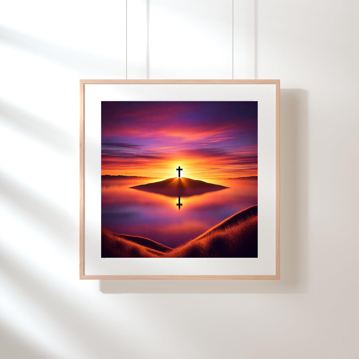 Modern Merch Jesus Diamond Art for Adults Sunset Cross Christian 5D Diamond Painting Kit for Adults Landscape, DIY Jesus Wall Art Cross Stitch Kits Gem Art, Round Drill 12x16 Religious Gifts for Women