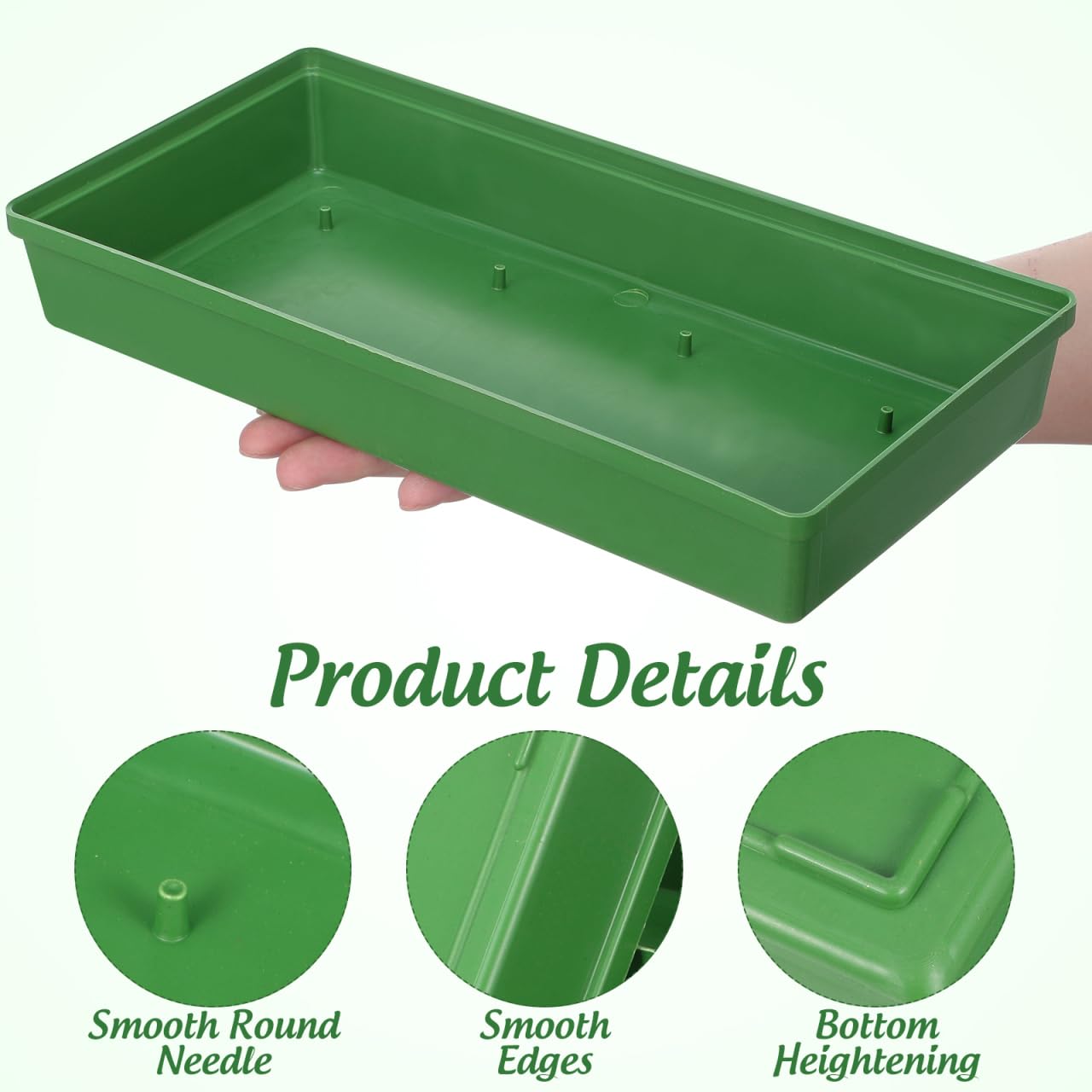 YARNOW 10 Pcs Floral Arrangement Tray Rectangle Flower Foam Base for Centerpiece, Green Plastic Dish with Prongs for Wedding Party Decoration, Bases para Arreglos