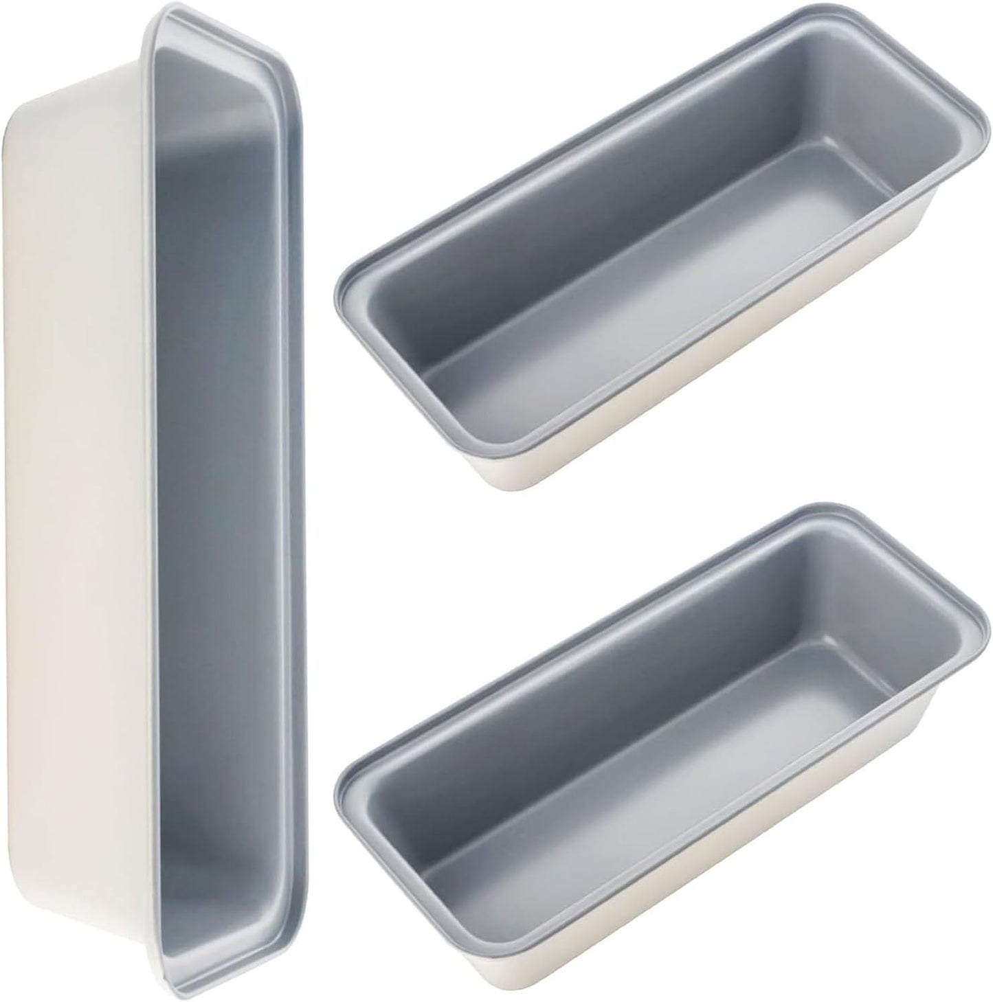 13x4 Inch 3-Pack, Loaf Pan Nonstick Carbon Steel Bread Pan for Even Baking, Long Baking Pan for Homemade Sourdough
