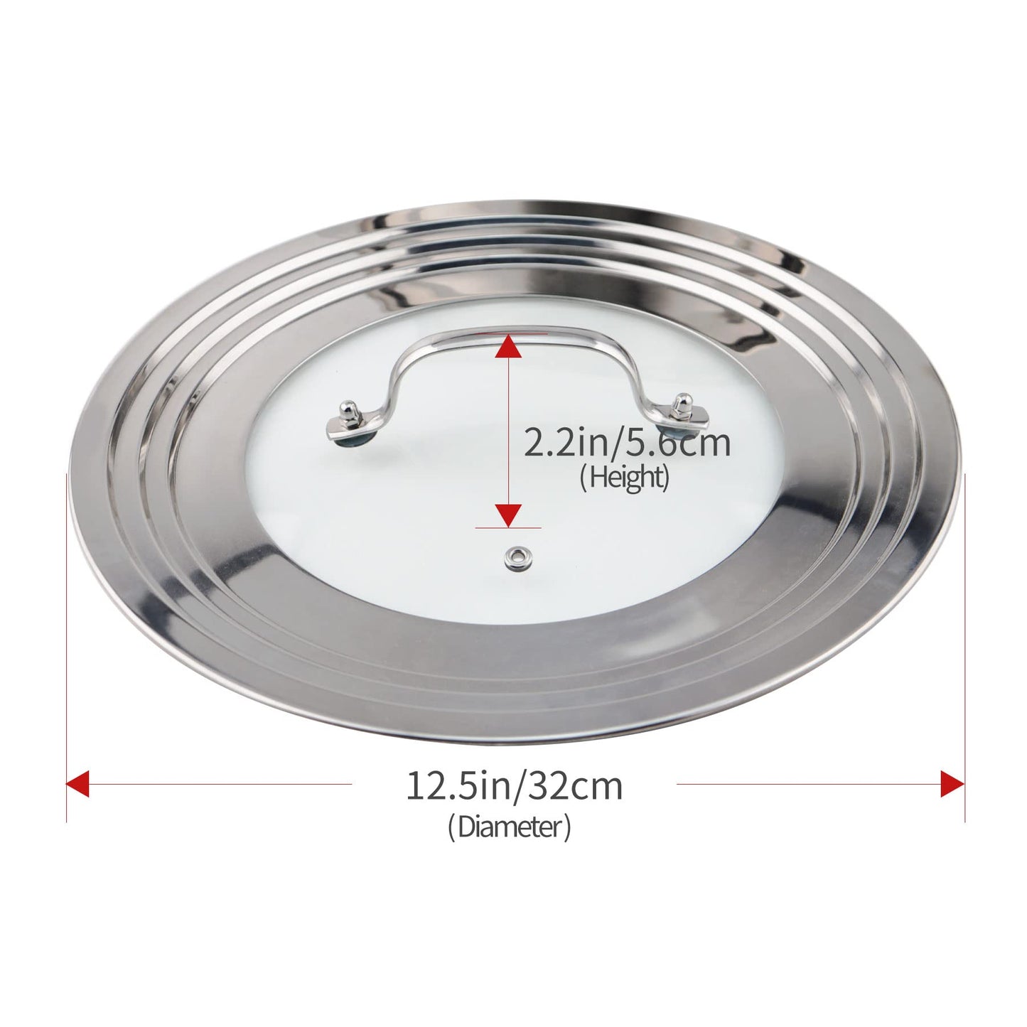 Morikavo Stainless Steel Universal Lid for Pots, Pans and Skillets-Fits 7" to 12" Replacement Frying Pan Cover and Cast Iron Skillet Lid
