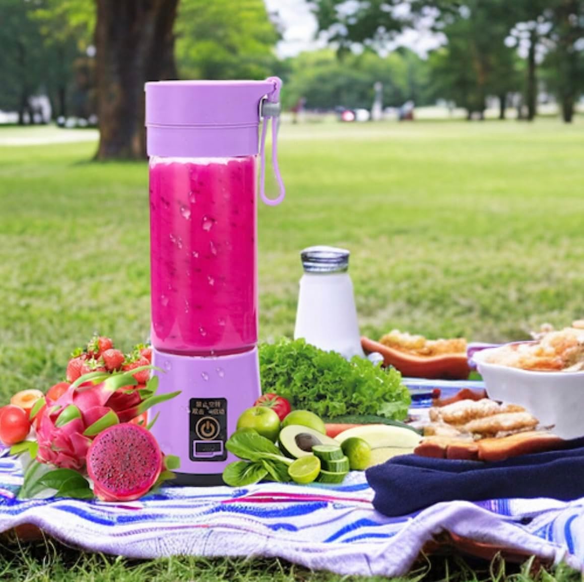 Portable Blender for Shakes and Smoothies, 380Ml 25 Watts with 6 Blades, USB Rechargeable Handheld Blender Purple