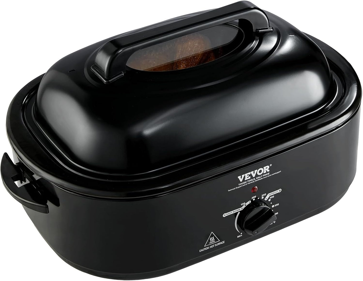 VEVOR Electric Roaster Oven - 20 QT Turkey Roaster with Self-Basting Lid, 1450W, Fits Turkeys Up to 24LBS