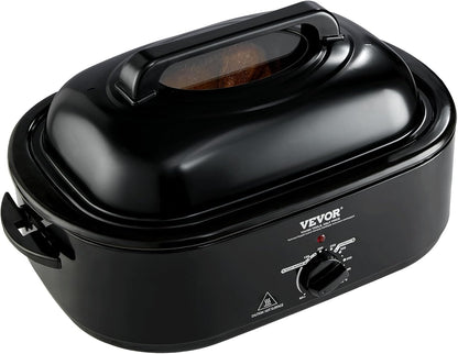 VEVOR Electric Roaster Oven - 20 QT Turkey Roaster with Self-Basting Lid, 1450W, Fits Turkeys Up to 24LBS
