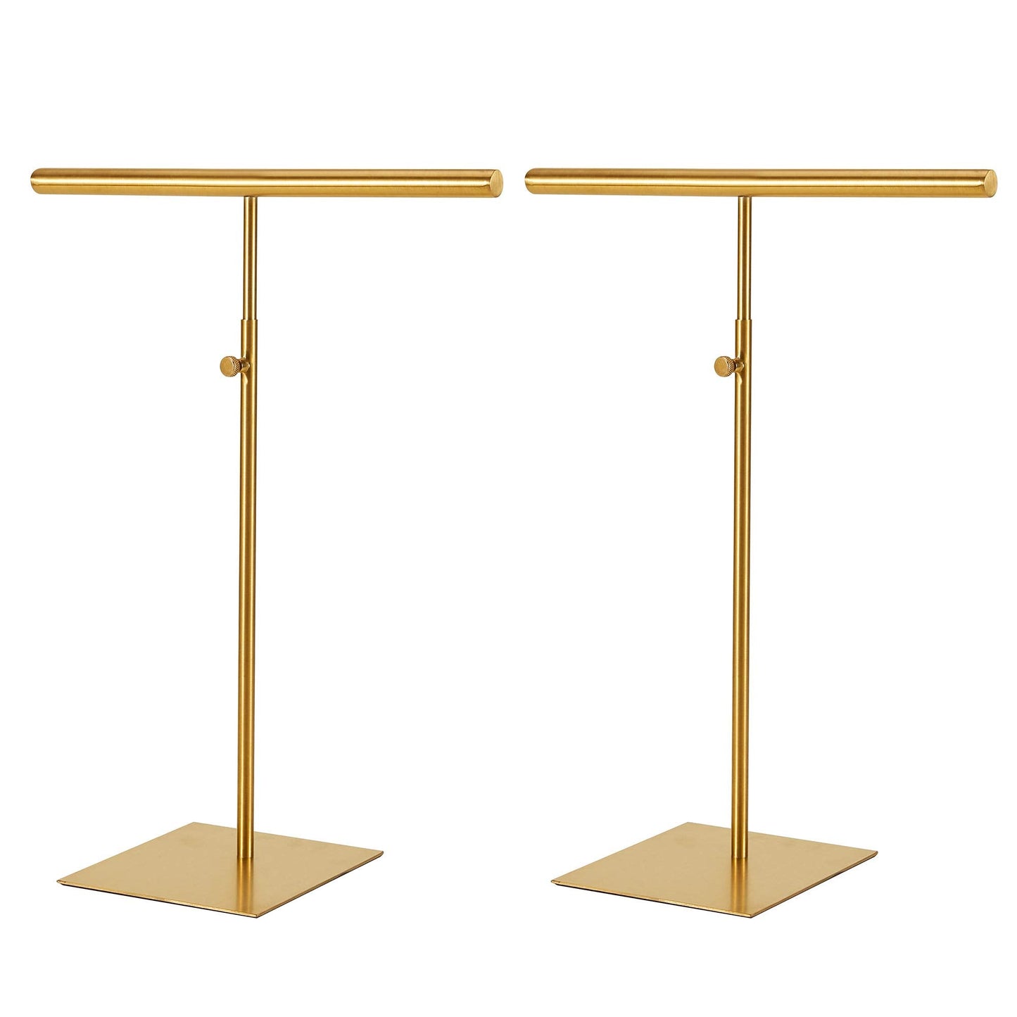 Stainless Necklace Display and Jewelry Stands, 2 Pack Adjustable Height Purse Display Stand, Non-Slip Jewelry Holder Organizer T-bar Tower Necklaces Rack for Vendors Retail Store Counter Home Closet