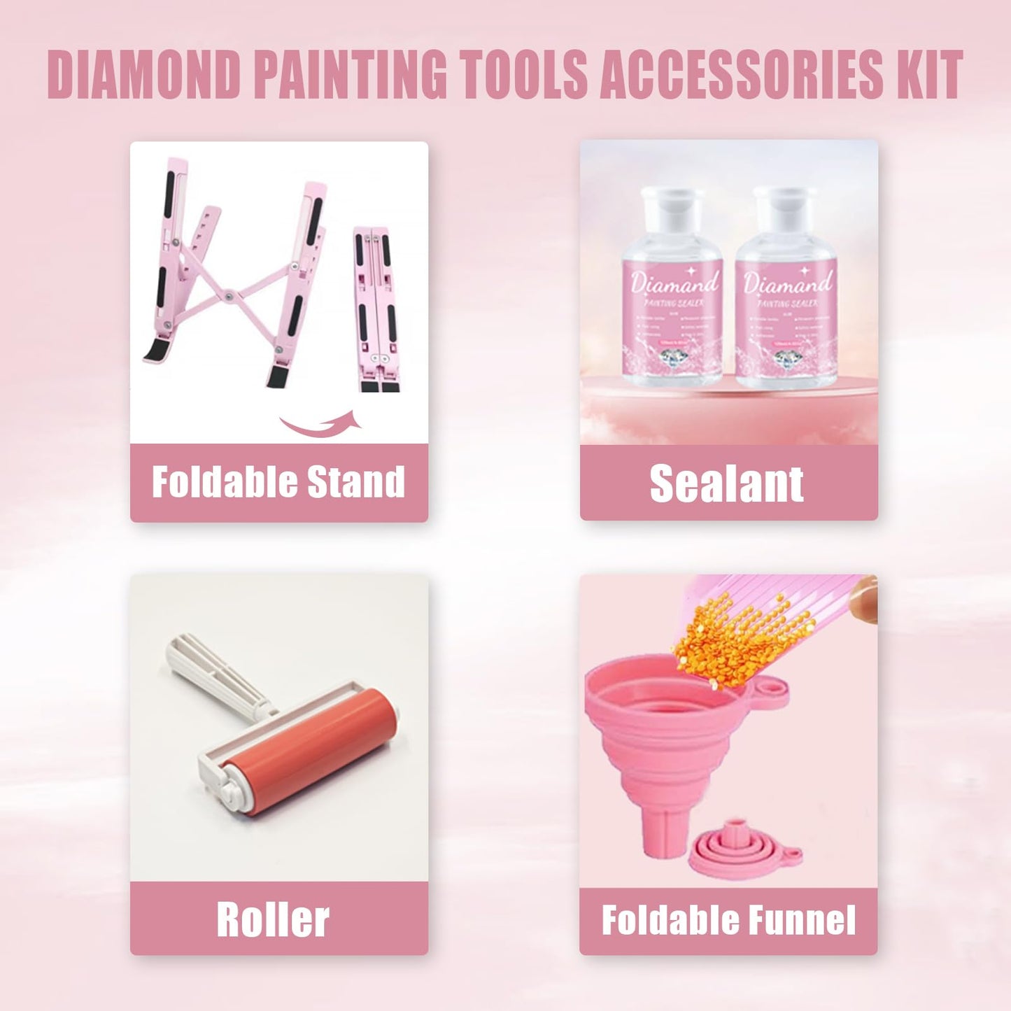 Qlonry 185 Pcs All Inclusive Diamond Painting Tool Kit Diamond Art Accessories Kit Including A4 LED Light Pad Kit,Bracket,Convex Point Design Storage Box,Painting Pen for DIY Craft