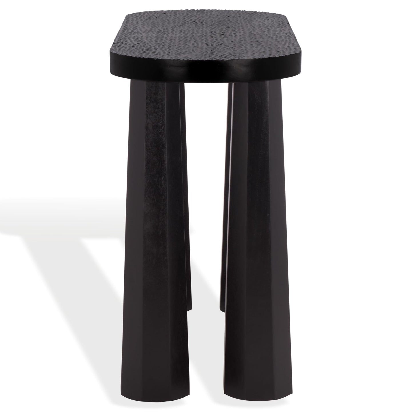 SAFAVIEH Couture Collection - Petraclara Black Solid Wood Console Table, Sculptural Oval Design, Modern Accent (SFV5791A)