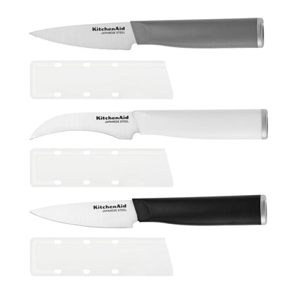 KitchenAid Paring Knife Set, Stainless Steel Kitchen Knife Set, Razor-Sharp Blades, 3 Piece, Multicolor