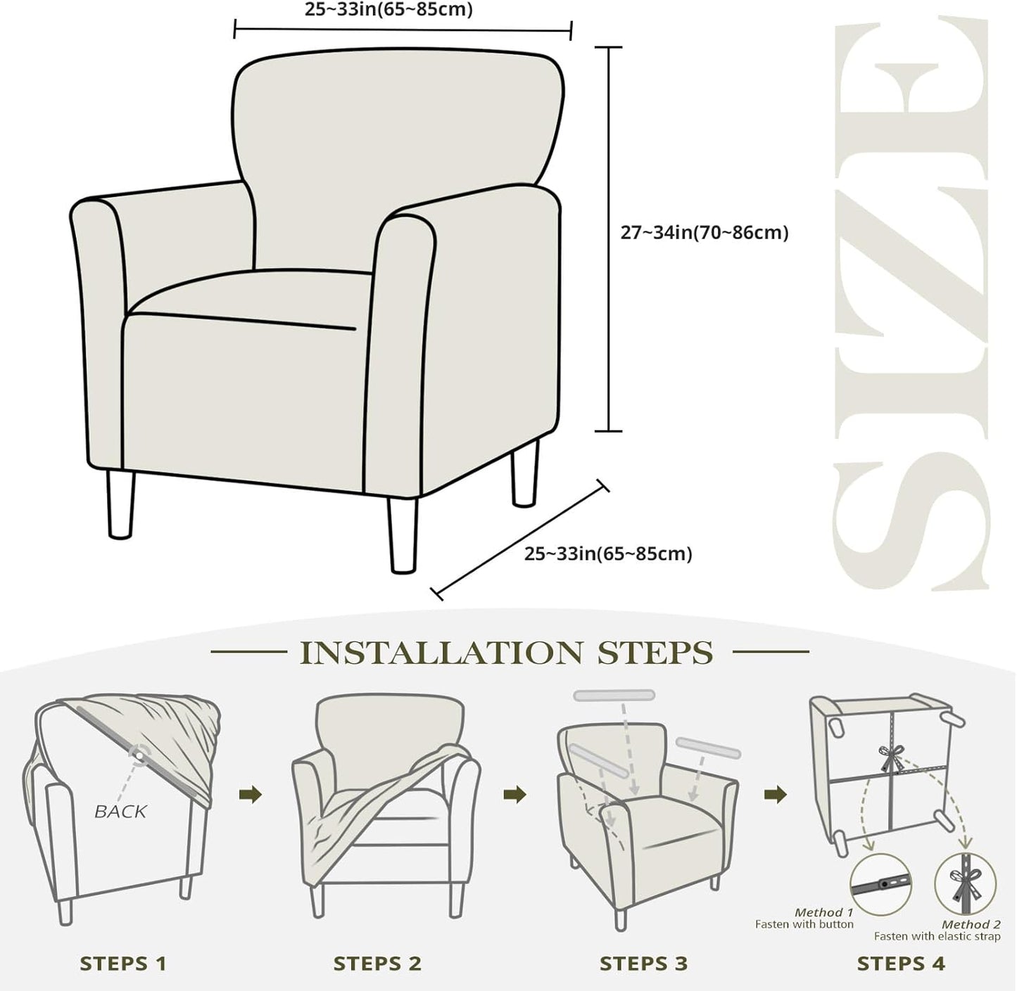 NICEEC Spandex Stretch Accent Chair Covers Armchair Soft Modern Banquet Arm Chair Cover Water Repellent Mid Century