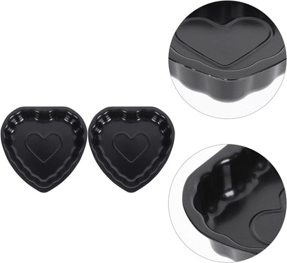 Yardwe 2pcs Round Nonstick Baking Metal Heart Shape Cake Pans for Fondant, Cookie, Chocolate, Cupcake