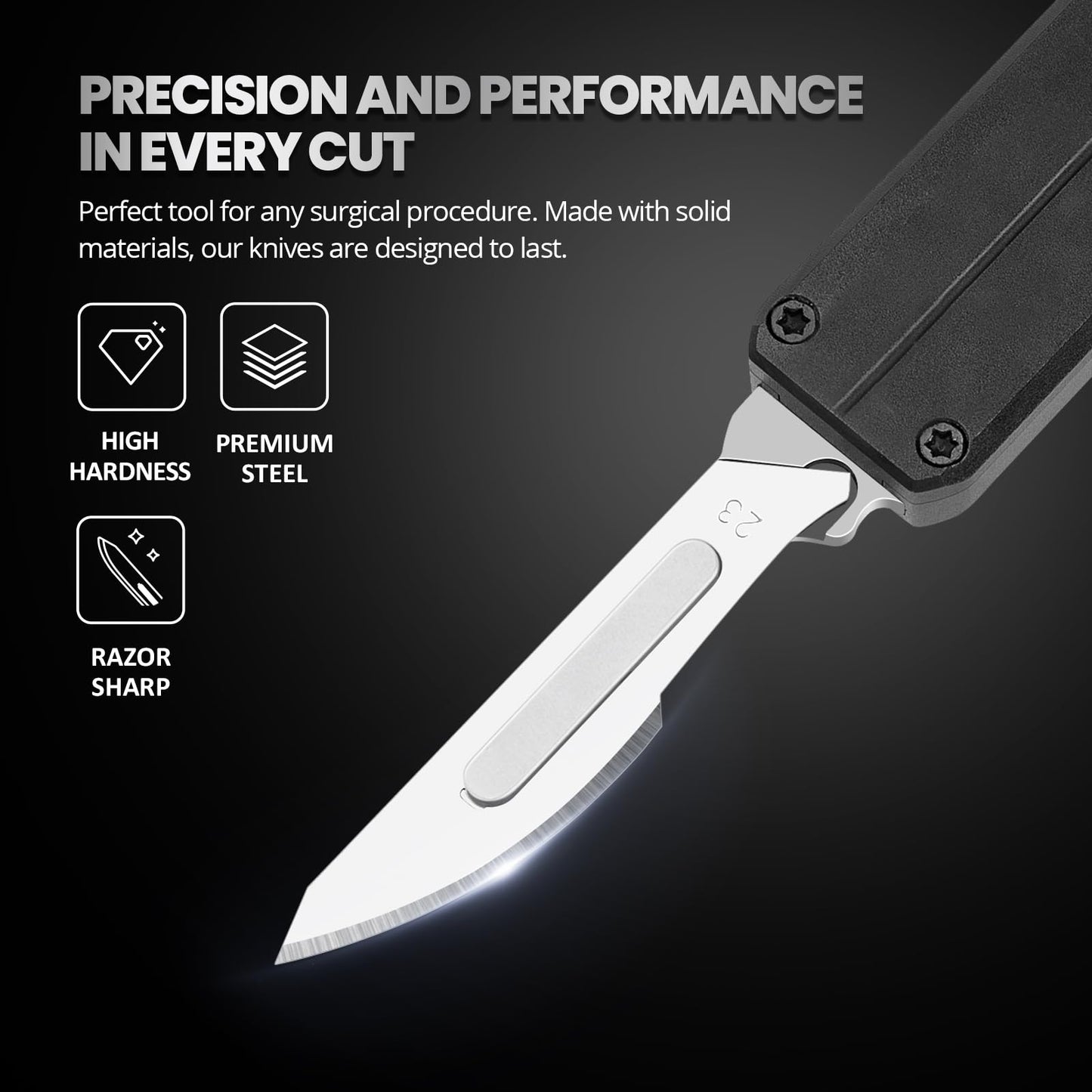 coldown Utility Knife, Pocket Knife with Clip, Box Cutter Knives, EDC Scalpel Knife, 10 Extra Carbon Steel Replacement Blades #23, Great EDC Gadget Gift for Men Women
