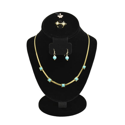 MOOCA Jewelry Display, Black Velvet Stand, Necklace Mannequin, Adjustable Hook, Wood Base, Fits Choker Necklaces, Jewelry Storage
