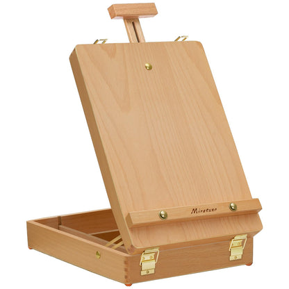 Tabletop Art Easel for Painting, Premium Wooden Sketchbox, Portable Desktop Painting Easel for Student Artist Beginner