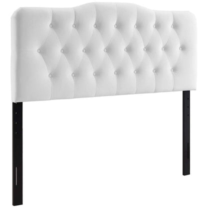 Modway Annabel Diamond Tufted Performance Velvet Queen Headboard in White