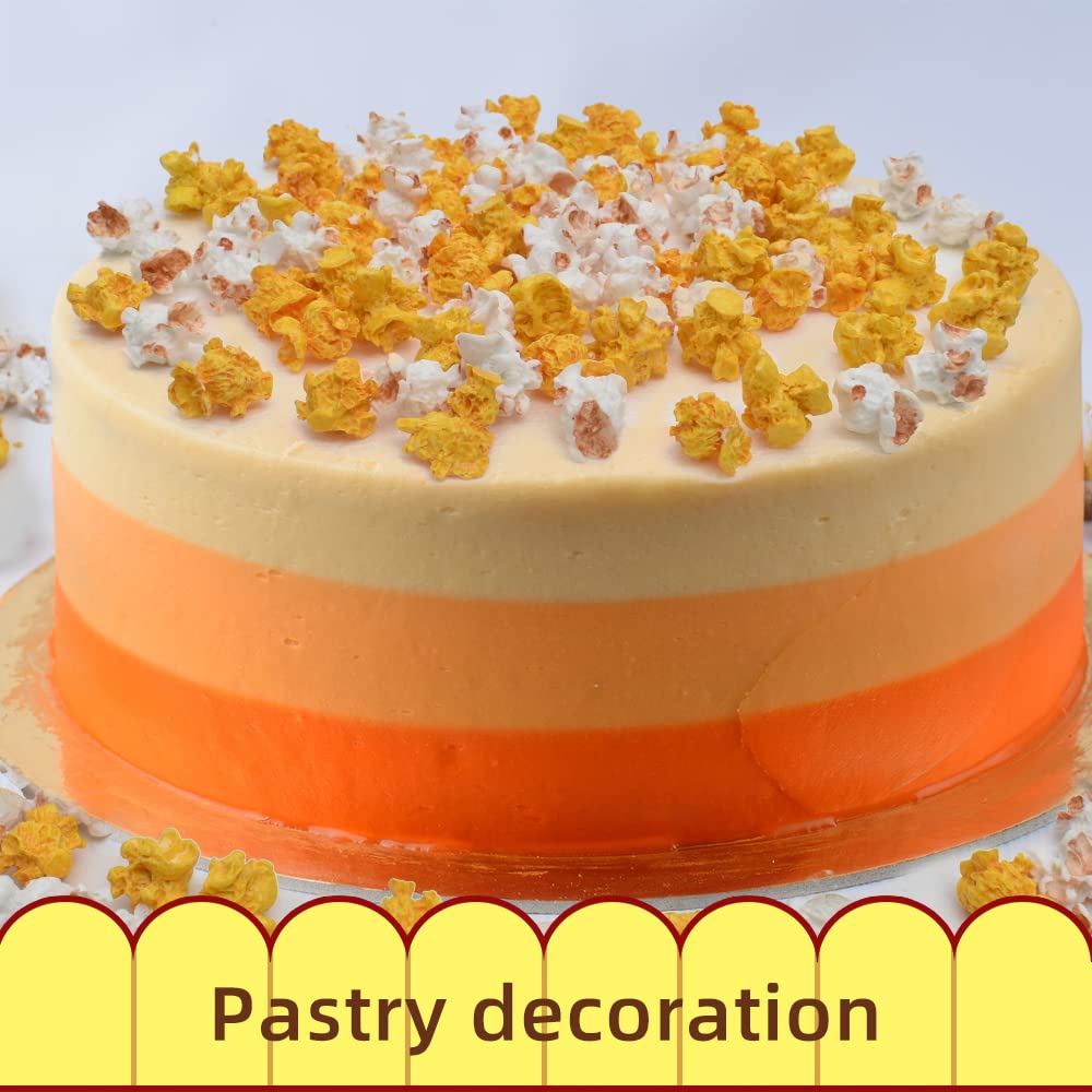 Hagao Fake Popcorn Miniature Resin Food Figurines Cute Slime Charms Handicraft Accessories for DIY Dollhouse Kitchen 60 pcs