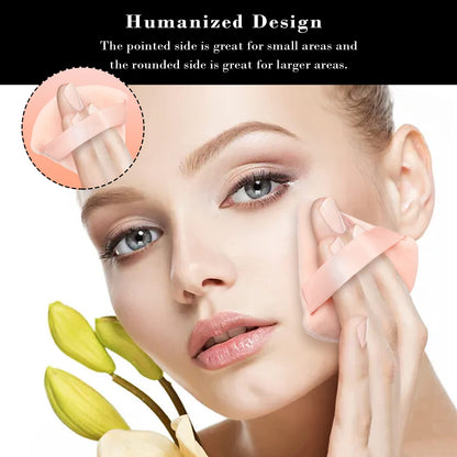 8Pcs of Triangular Powder Puff Makeup Sponges, Made of Super-soft Velvet, Designed for Contouring, Eye, and Corner, Beauty Blender Foundation Mixing Container.(Black)