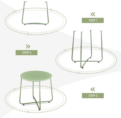 Outvita Indoor and Outdoor Side Table, Small Patio Side Table, Metal Round Portable Waterproof Weather Resistant End