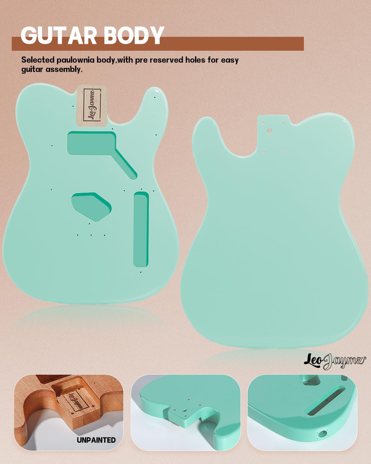Leo Jaymz Print DIY Electric Guitar Kits (TL Surf Green (New))