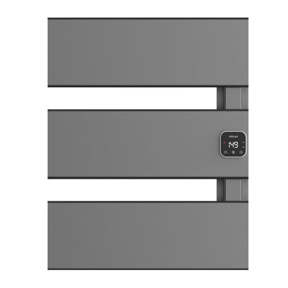 HSTRUKT Electric Towel Warmer, Heated Towel Rack with Thermo Control and Timer, Fast Heating Towel Rail for Bathroom with Memroy Function, Work with Smart Plug, Right-Wiring, 3 Panel, Gun Gray