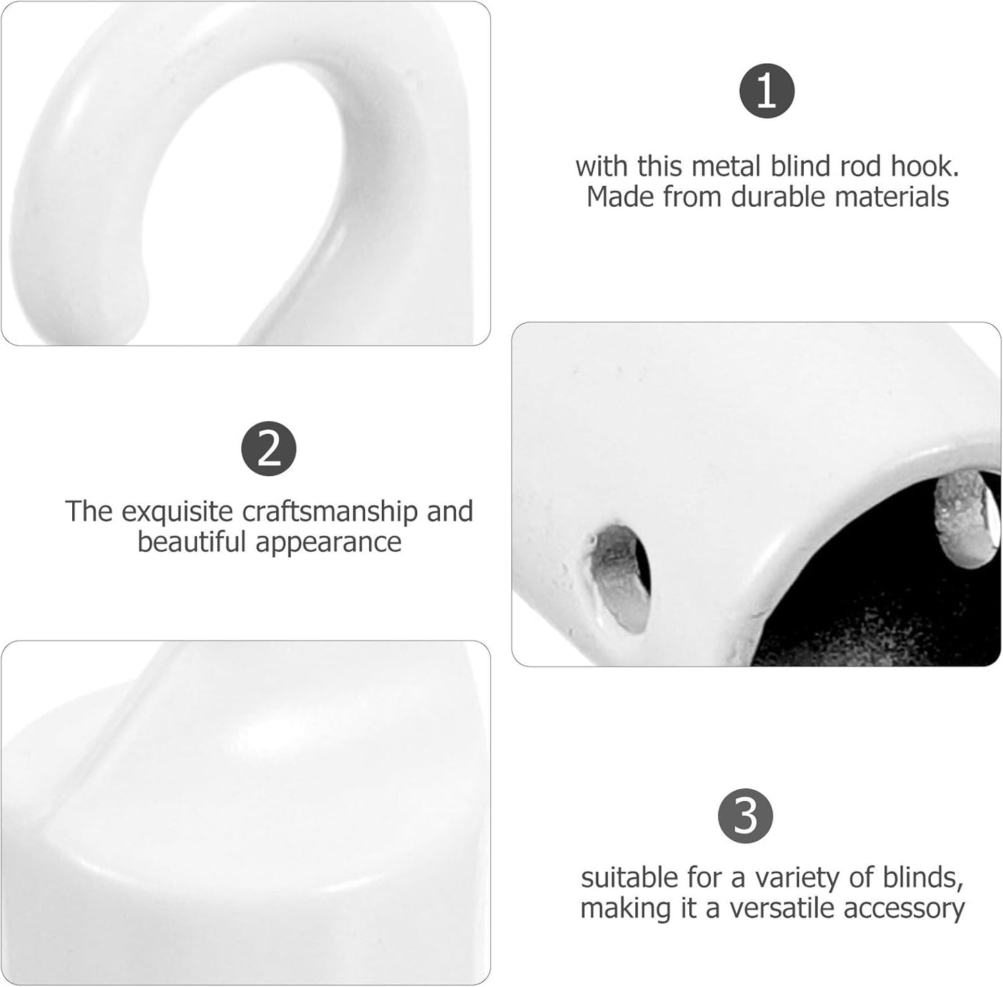 MAGICLULU 4Pcs Blind Wand Hook Tips - Replacement Metal Hardware for Vertical and Horizontal Blind Wand Repair