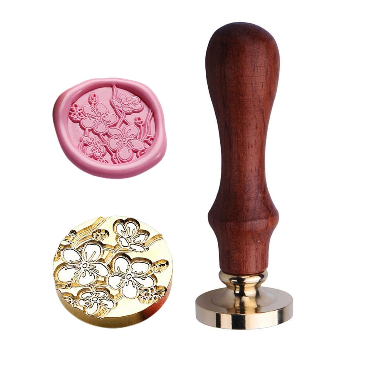 JUPPE 6pcs Flower Wax Seal Stamp Set, Cherry Blossom Rose Bell Orchid Branches Tulip Various Flowers Sealing Wax Stamp for Wedding Invitation, Envelopes, Party, Birthday, Christmas Card, Gift Wrap