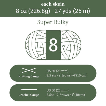 Chunky Yarn for Hand Knitting, No7 Thick Yarn, 250Grams 32Yards, Pack of 4, Perfect for Knitters and Crafters (sea ofclouds)