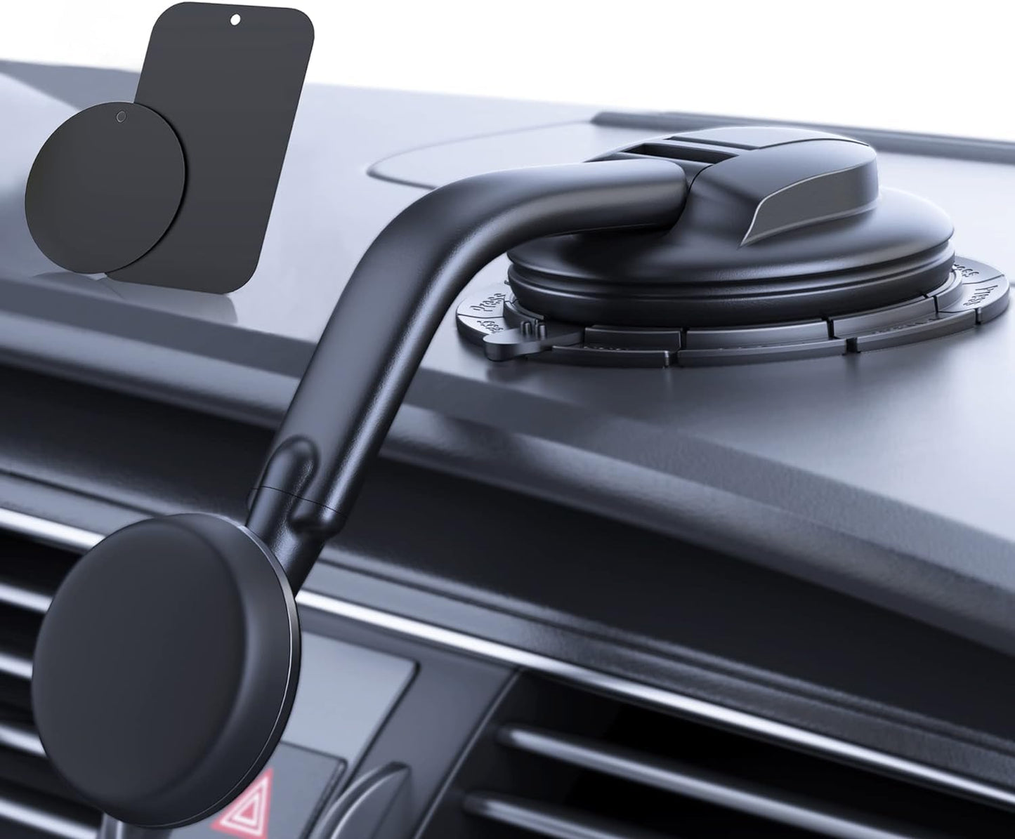 Magnetic Phone Holder for Car, [ Powerful Magnets & Military-Grade Suction] Car Phone Holder Mount Dashboard Windshield Cell Phone Holder Phone Stand for Car iPhone Android Automobile Cradle