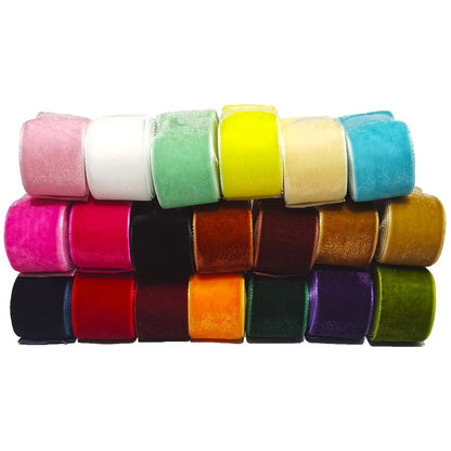 Cuncuny Velvet Ribbon Holiday Party Christmas Wedding Handmade DIY Craft Decor Box Wrapping Velvet Ribbon (Mixed Colors,1''(25mm))