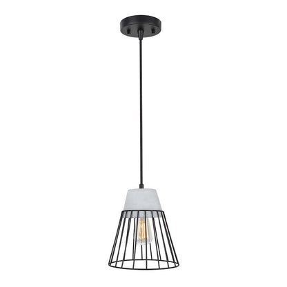 Aspen Creative 61128-11, One-Light Hanging Mini Pendant Ceiling Light, Transitional Design in Cement Finish, 7-1/2" Wide