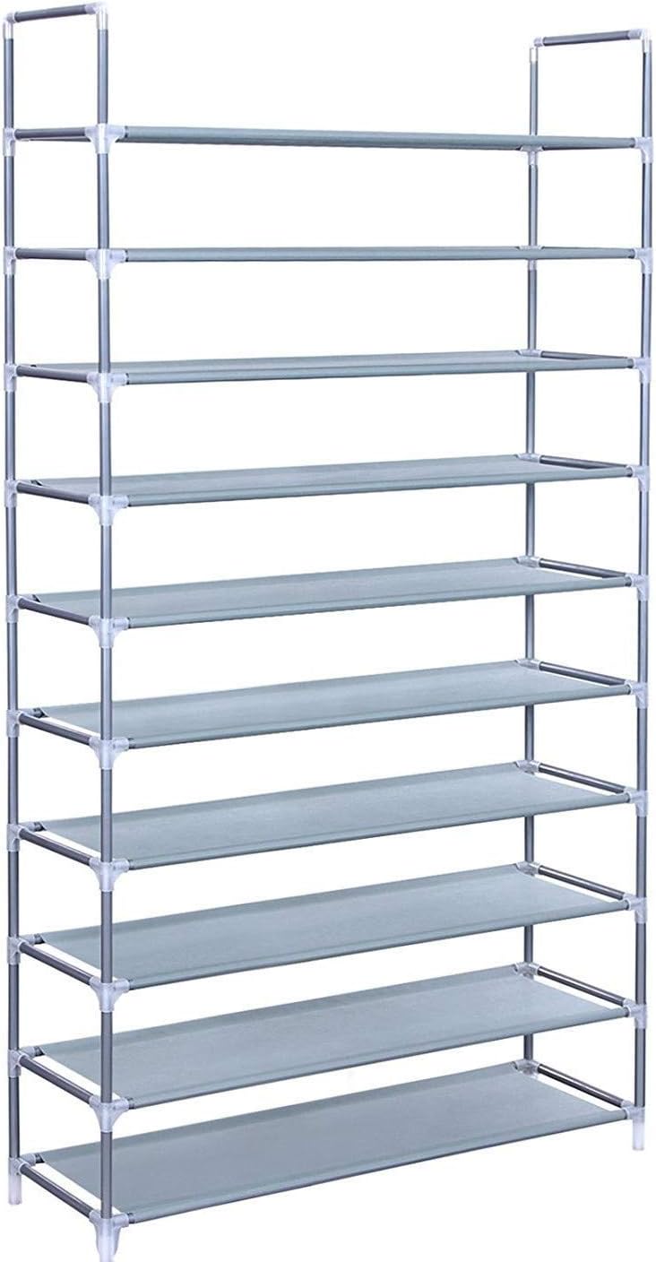 GREEF 10-Tier 50-Pair Closet, Classics Shoe Rack Organizer Sturdy Metal Storage Shelf for Bedroom, Entryway, Dorm Room