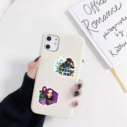 Descendants Stickers (1000pcs), 16 Sheets Aesthetics 1.5in Cartoon Decal Roll Self Adhesive Seals for Birthday Party Decoration Water Bottle Laptop Scrapbook Cards Envelope