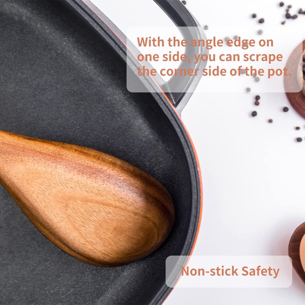 Big Wooden Spoon for Cooking, 17-Inch Kitchen Serving Scoop for Big Pot, Heavy Food Service Spoon