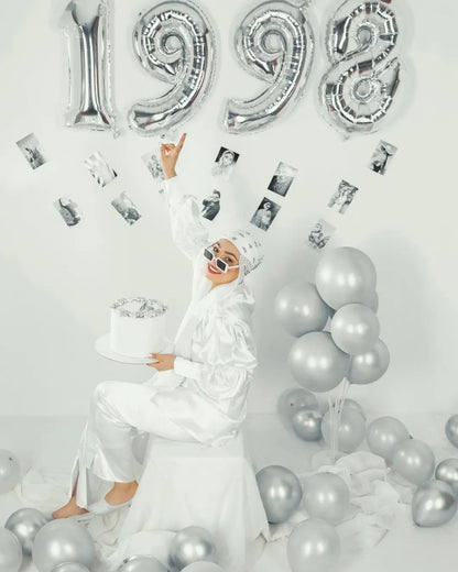 Silver 9 Balloon - 40 Inch Giant Number Balloon for 9th Birthday Decorations | Perfect for Boys & Girls