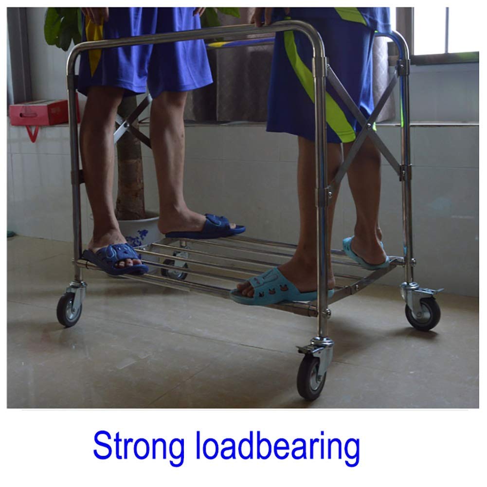 Movable Hand Trucks Storage Kitchen Movable Trolleys Folding Lobby Linen Cart with Universal Brake Wheel Hotel Laundry Sorter Rolling Cart Movable Cover