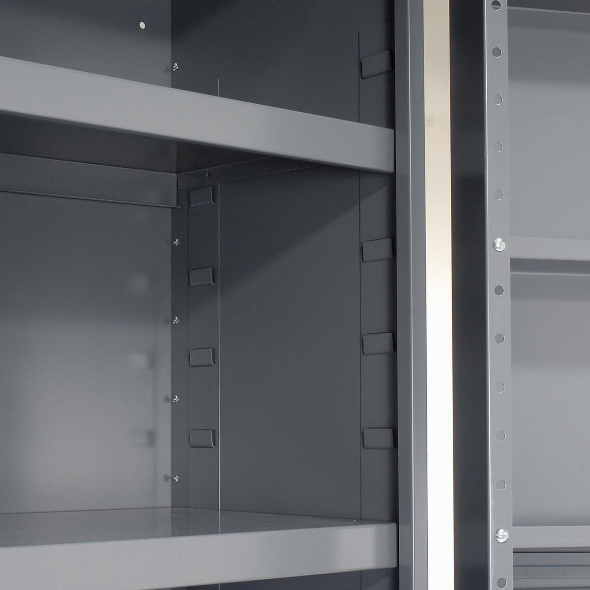 Global Industrial Deep Door Bin Cabinet, Includes 68 Blue Plastic Bins, Padlockable Steel Cabinet, 38" W x 24" D x 72" H, for Tool and Parts Storage, Assembly Required