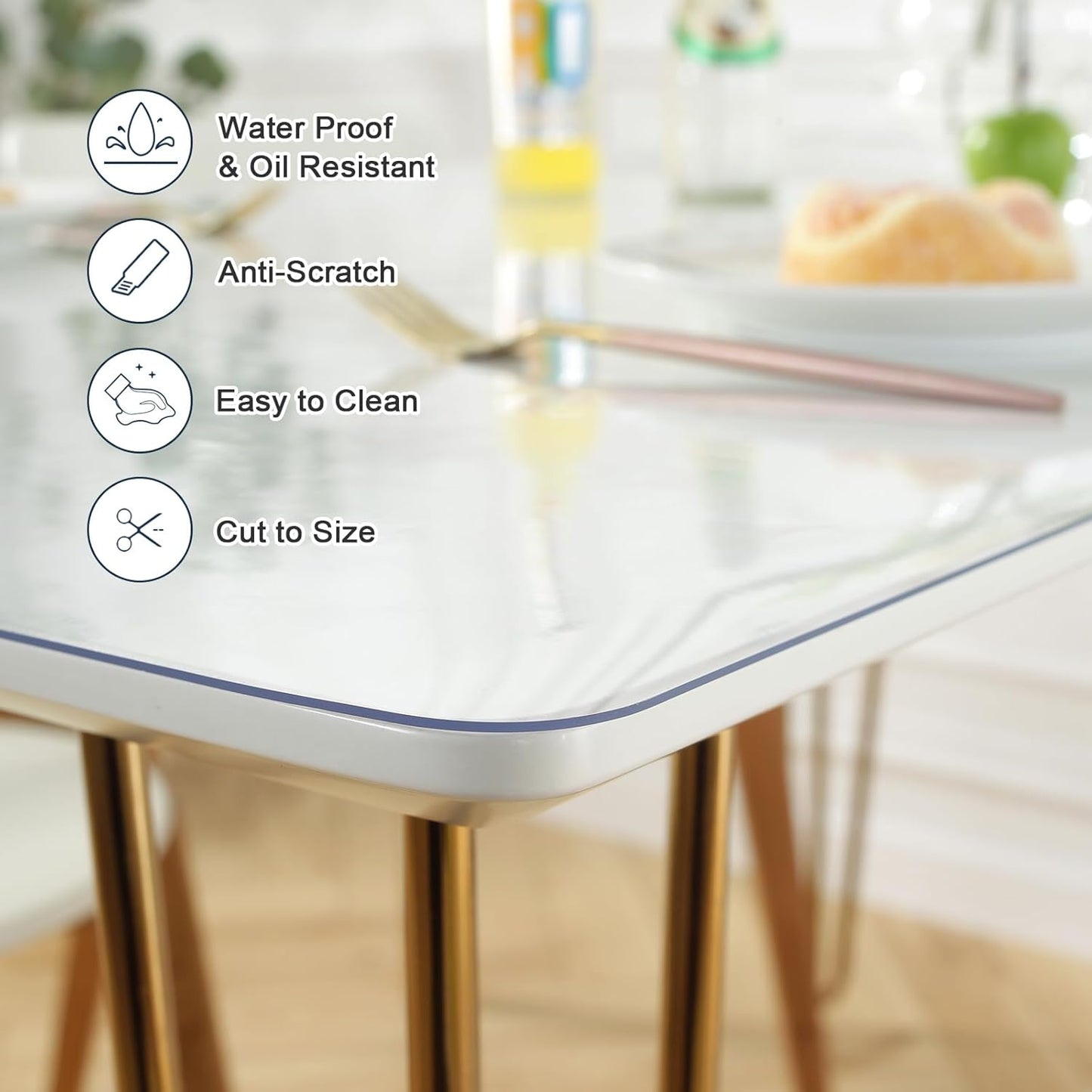 12 24 Inch, 1.5mm LovePads Clear Desk Mat x Thick Clear Table Protector, Waterproof Plastic Table Cover Protector, PVC
