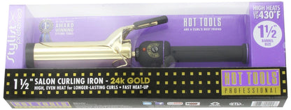 HOT TOOLS (2018 MODEL) Pro Artist 24K Gold Curling Iron | Long Lasting, Defined Curls (1-1/4 in)