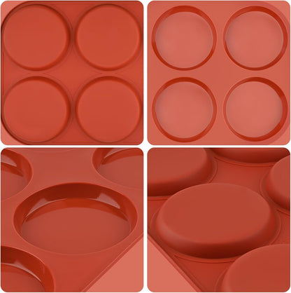 JOERSH Silicone Egg Mold, Jumbo Size Muffin Top Pan, Non-Stick Round Molds for Breakfast Sandwiches
