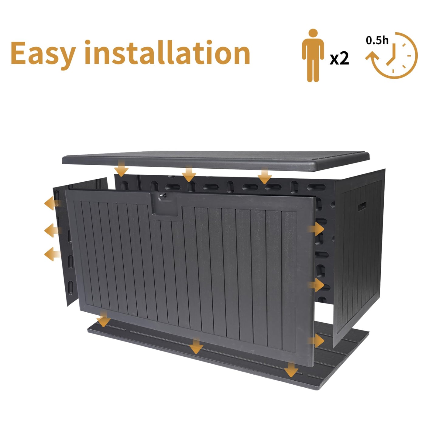 KEIKI 260 Gallon Outdoor Deck Storage Box,Large Lockable All Weather Containers for Patio Furniture Cushions,Pool Accessories,Garden Tools