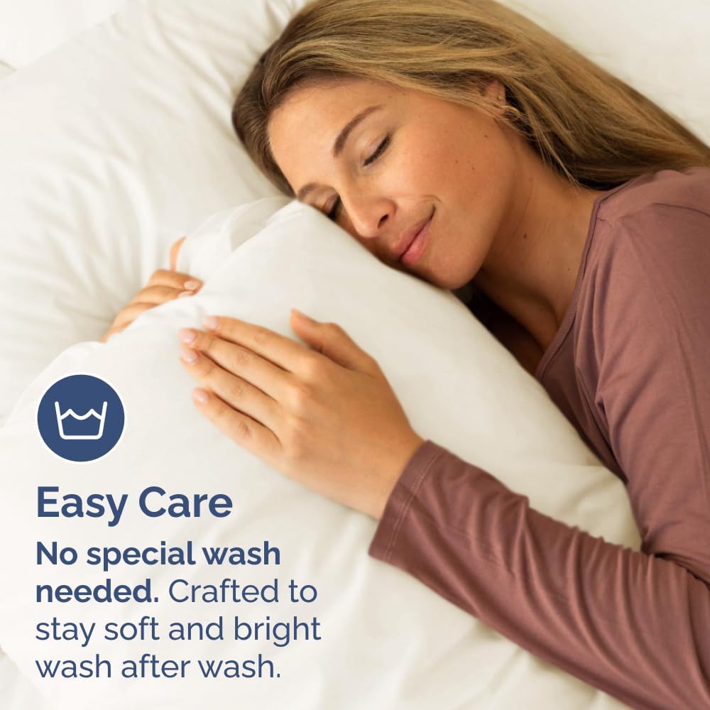 Skiennix Queen Pillow Cases Set of 4 - Ultra Soft Hotel Quality - Wrinkle Free & Stain Resistant - Off White
