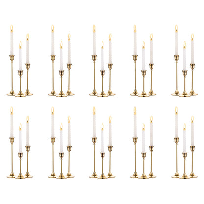Nuptio Candlestick Candle Holders 30 Pcs Candle Stick Holder Gold Taper Candle Holder Candle Stand for Wedding Party Thanksgiving Halloween Birthday Mantel Baby Shower Table Centerpieces Decor