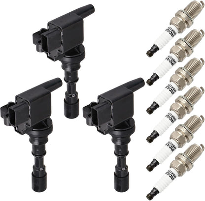 ECCPP 3 ignition coils with 3 iridium Spark Plugs,UF808,coils packs,for Smart Fortwo 2016-2017 0.9L‎224332428R,UF-808